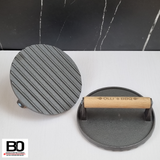 Burger Press Stainless Steel | Wooden Handle with Engraving