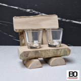 2-seater bench with shot glass