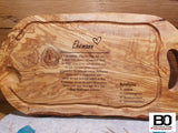 Olive wood board - Snack board - Cutting board - Serving platter - Barbecue ~ 40-44 cm