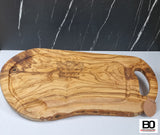 Olive wood board - Snack board - Cutting board - Serving platter - Barbecue ~ 40-44 cm
