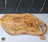 Olive wood board - Snack board - Cutting board - Serving platter - Barbecue ~ 40-44 cm