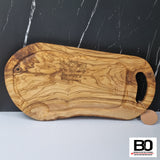 Olive wood board - Snack board - Cutting board - Serving platter - Barbecue ~ 40-44 cm