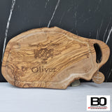 Olive wood board - Snack board - Cutting board - Serving platter - Barbecue ~ 40-44 cm