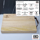 Solid barbecue board/cutting board ~33x23x4 cm