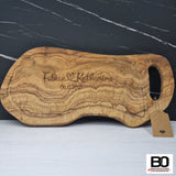 Olive wood board - Snack board - Cutting board - Serving platter - Barbecue ~ 40-44 cm