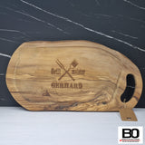 Olive wood board - Snack board - Cutting board - Serving platter - Barbecue ~ 40-44 cm