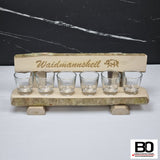 Bench with a shot glass - Hunter's greetings