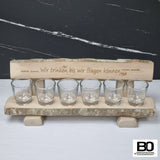 Bench with a Shot Glass - Beekeeper