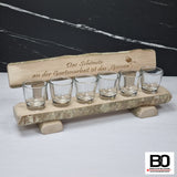 Small Bench with Schnapps Glass - Garden Friends