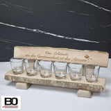 Small Bench with Schnapps Glass - Garden Friends