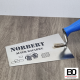 Mason's trowel with various sayings