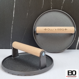 Burger Press Stainless Steel | Wooden Handle with Engraving