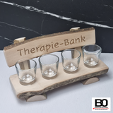 4-seater bench with shot glasses
