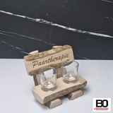 2-seater bench with shot glass