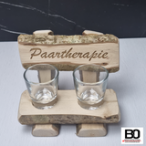 2-seater bench with shot glass