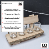 4-seater bench with shot glasses