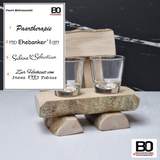 2-seater bench with shot glass