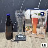 Man purse with wheat beer glass