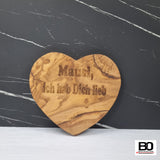 Olive Wood Heart-Shaped Cutting Board ~20x22 cm