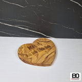 Olive Wood Heart-Shaped Cutting Board ~20x22 cm