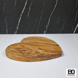 Olive Wood Heart-Shaped Cutting Board ~20x22 cm