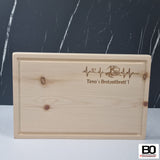 Pine wood snack board with juice groove ~28x18x3 cm
