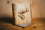Pyrography "Reclaimed wood" rustic - Design: Deer with saying